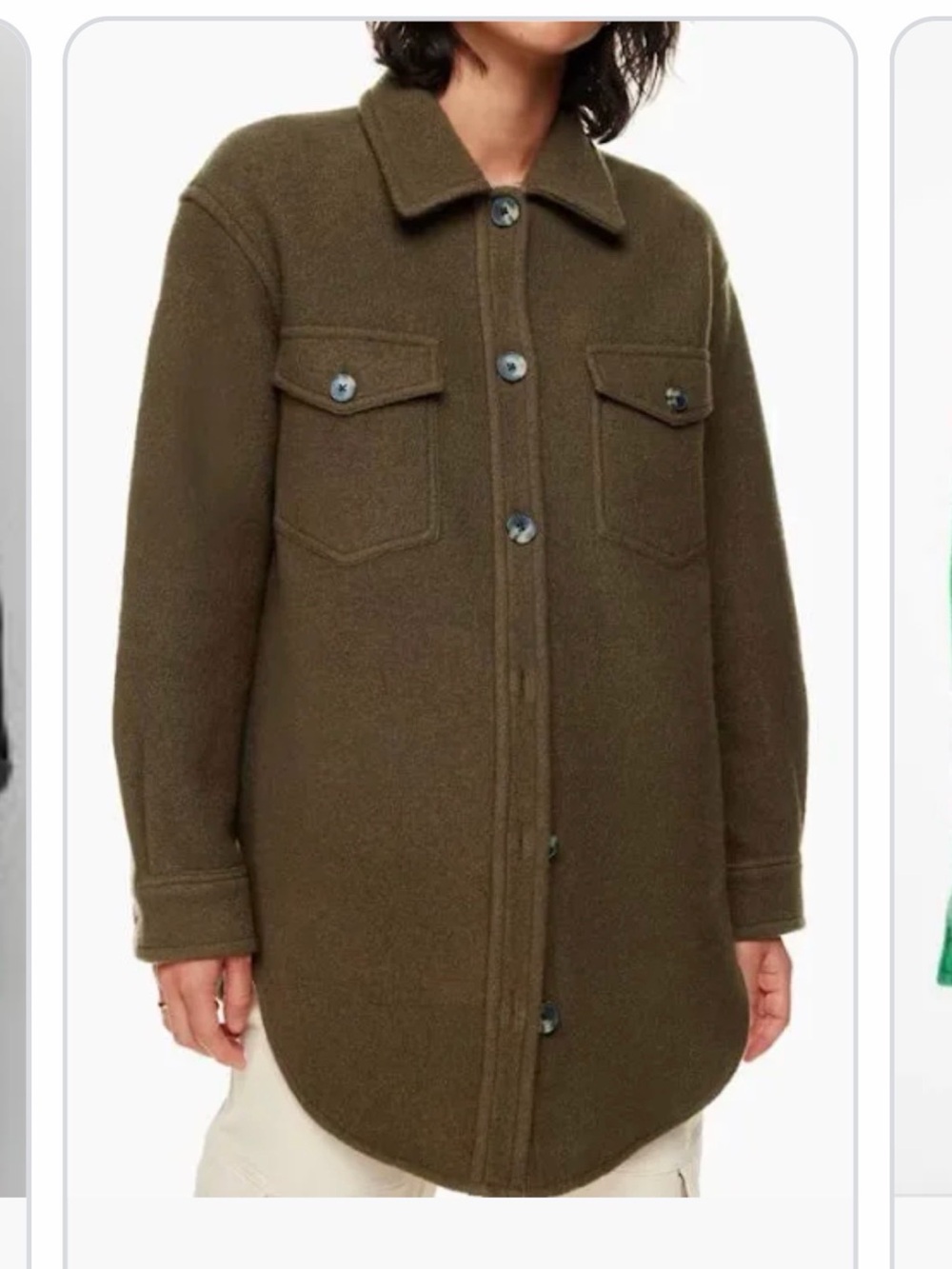 ARITZIA GANNA JACKET medium
Olive Wool-Blend Shacket Jacket - Women